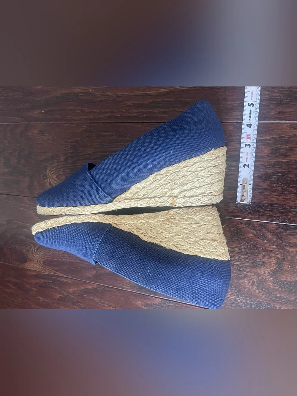 Lauren Ralph Lauren Cynthia  Espadrilles Sandals Womens 8.5B Blue Canvas Preppy